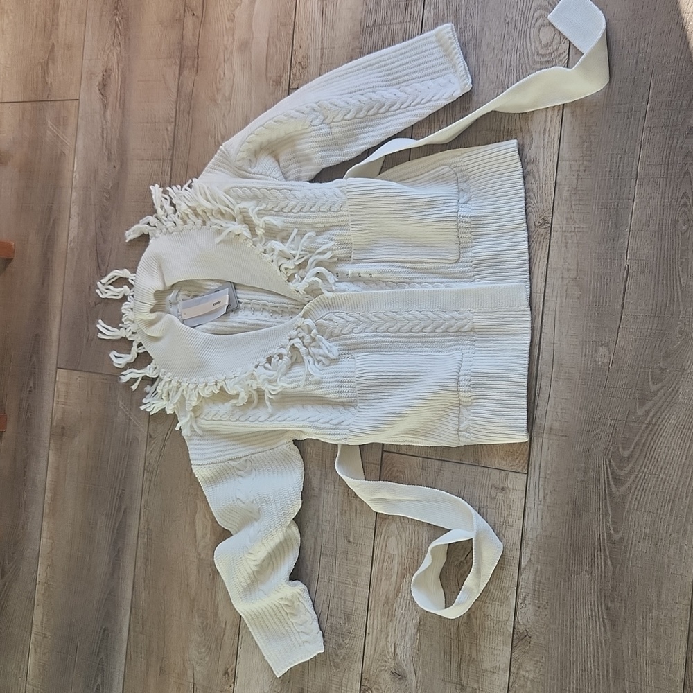 Guess cream white cable cardigan